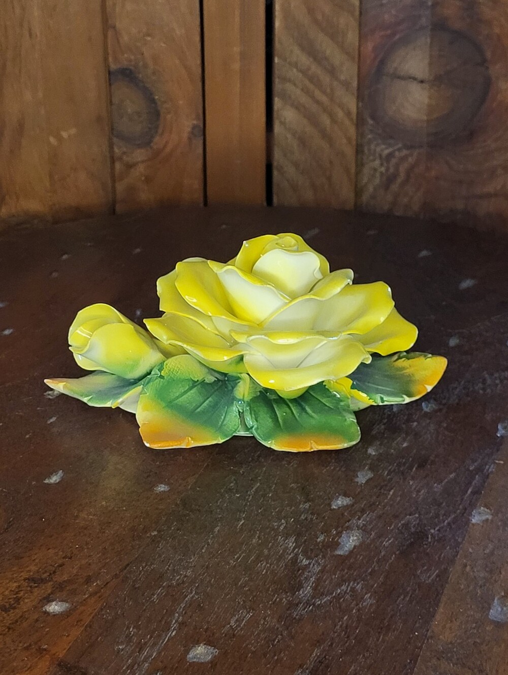 Yellow Porcelain Rose Figurine - Picture 11 of 15